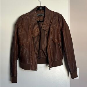 Urban Outfitters x Members Only Brown Fake Leather Jacket